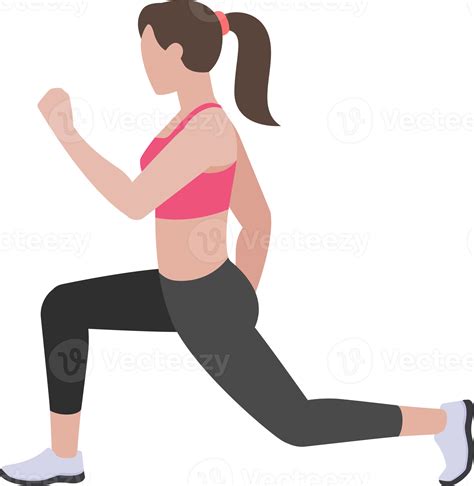 Woman Exercises Flat Color 18923226 Png