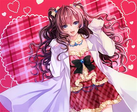 Ichinose Shiki Red Pretty Dress Bonito Woman Sweet Anime Beauty