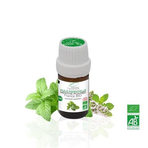 Huile Essentielle BIO de menthe poivré France 5ml Huile chémotypée