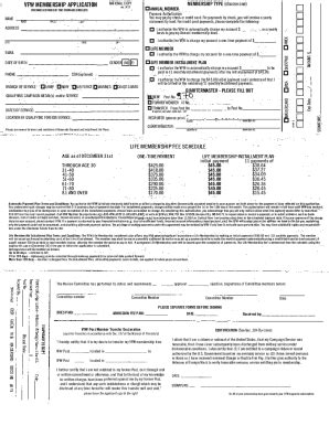 Fillable Online Vfw Annual Life Member Change Request Form Fax Email