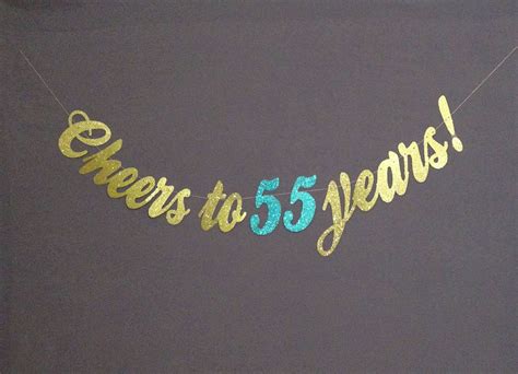 55th Birthday Party Decorations Cheers To 55 Years Happy 55th Etsy