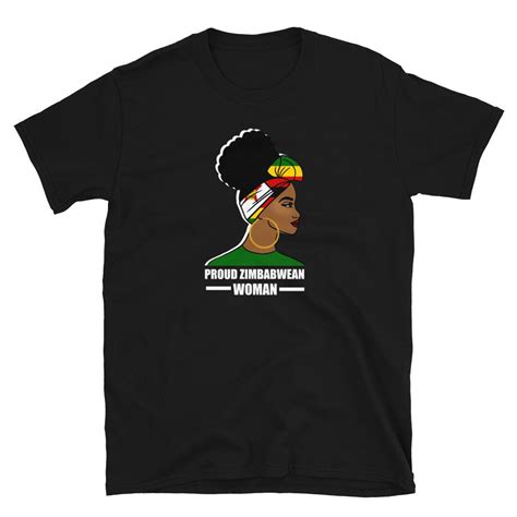 Zimbabwe T Shirt Proud Zimbabwean Woman Zimbabwe Flag Etsy