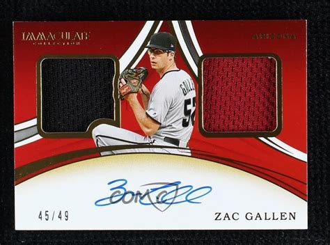 2020 Panini Immaculate Dual Memorabilia Signatures 49 Zac Gallen