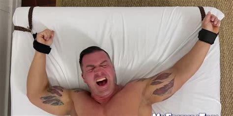 MY FRIENDS TOES Bound Mature Hunk Laughs While He Receives Tickling Torment Criss Strokes