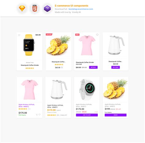 Bootstrap Ecommerce Free Responsive HTML5 Bootstrap Ecommerce UI Kit