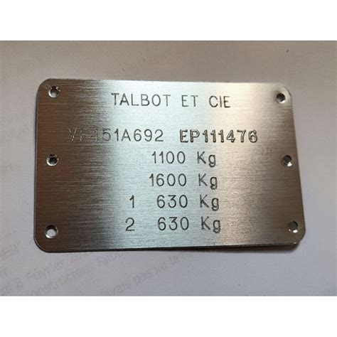 Plaque Constructeur Talbot