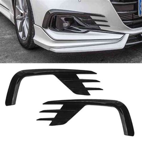 Gloss Black Front Fog Light Lamp Cover Trim Garnish Fit For Honda