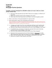 ECON308MortgagePracticeQuestion Doc ECON 308 V Marra Mortgage