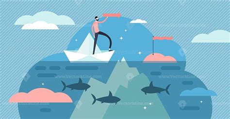 Underwater rocks vector illustration - VectorMine