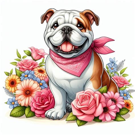 Premium Vector English Bulldog Dog Vector Cartoon Illustration