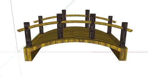 圆形木头小型拱桥su模型桥梁土木在线