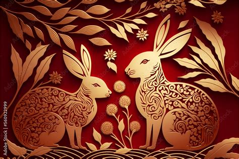 Chinese New Year, year of the rabbit, 2023 celebration, bunny paper cut ...