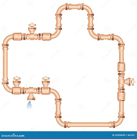 Copper Pipes Stock Vector Illustration Of Residential