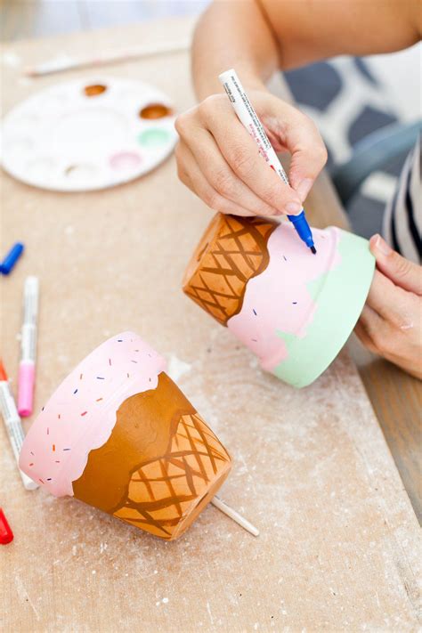 Waffle Cone Ice Cream Painted Flower Pots Fresh Mommy Blog