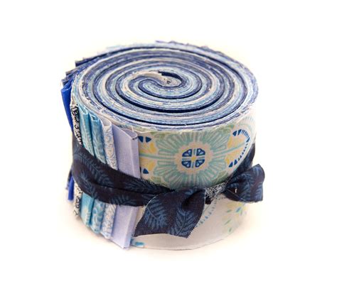 25 X 40 Blue Splash Jelly Roll Fabric Quilting Strips 1 Roll