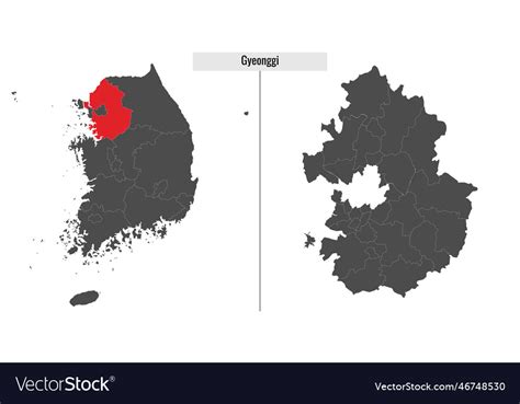 Map of gyeonggi state of south korea Royalty Free Vector