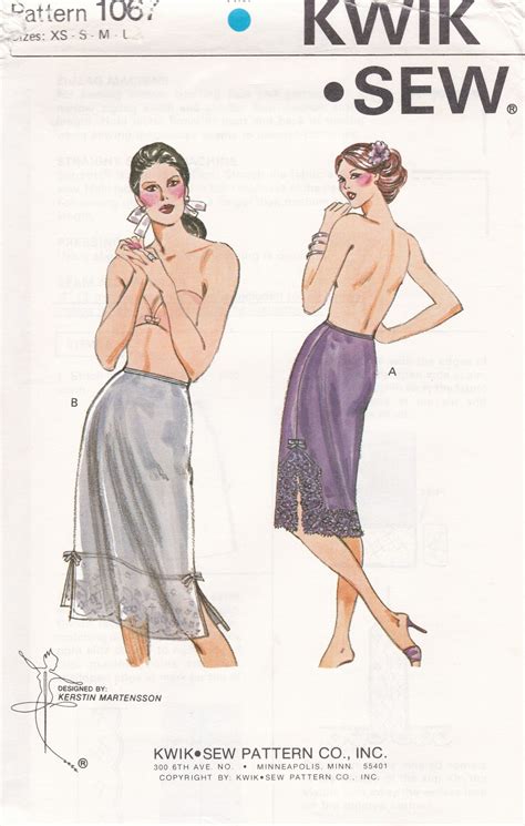 Kwik Sew Vintage Lingerie Sewing Pattern Half Slip Sizes Xs S M L Unused Etsy
