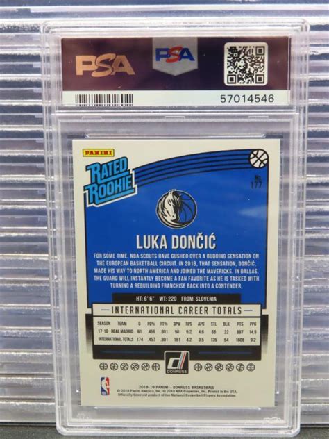 2018 19 Donruss Luka Doncic Rated Rookie Card RC 177 PSA 10 Mavericks