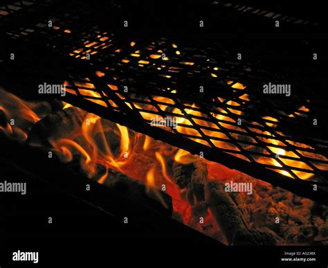 A Close Up Shot Of A Typical South African Braai Or Barbecue Fire Ready