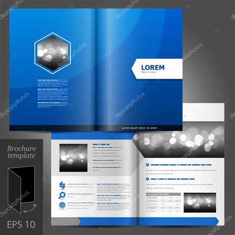 Blue Brochure Template Design Stock Vector By Kenterville