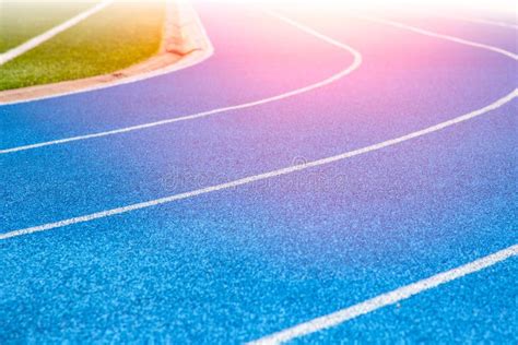 Blue Running Track Stock Photo Image Of Light Cheerful 85232392