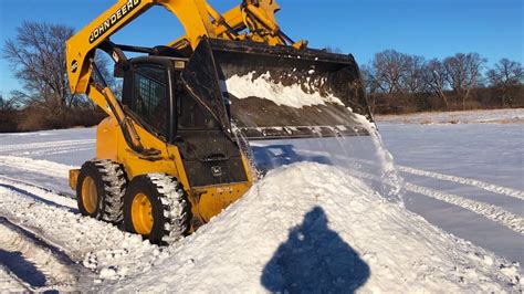 Plowing Snow With The John Deere Skid Loader Sunday Funday Youtube