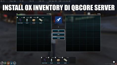 LIVE CARA PASANG OX INVENTORY DI QBCORE SERVER OXINVENTORY FIVEM