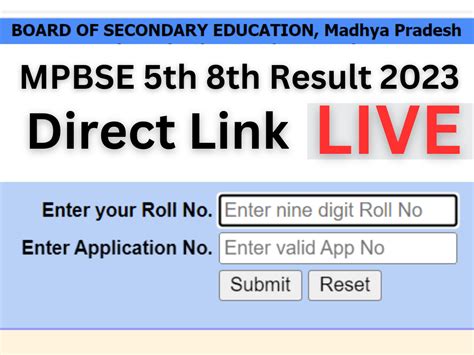 Mpbse Mp Board Class 5th 8th 10th 12th Sarkari Result 2023 Marksheet Download Link On