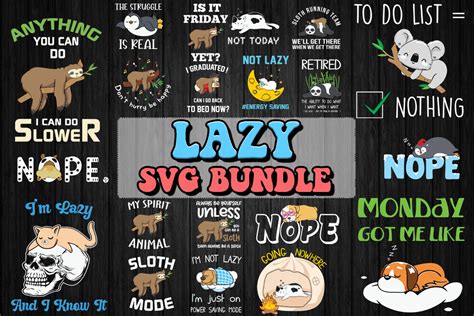 Cute Lazy Svg Bundle Graphic By Pecgine · Creative Fabrica