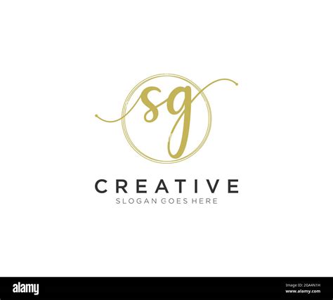 Sg Feminine Logo Beauty Monogram And Elegant Logo Design Handwriting Logo Of Initial Signature