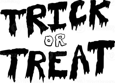 Trick Or Treat Halloween Hand Drawn Text Letteringpng File No Background 30547583 Png