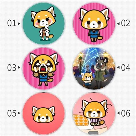 Aggressive Retsuko Girl Badge Brooch Anchor Peripherals Pin Anime T For Friend Cosplay Hat