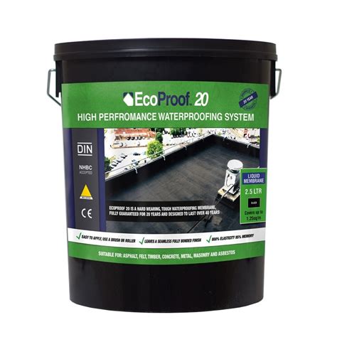 Ecoproof Liquid Rubber Waterproof Membrane Ltrs Black Roofing