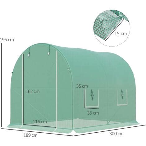 Outsunny Greenhouse Polytunnel Walk In Grow Plant Steel X M Outdoor