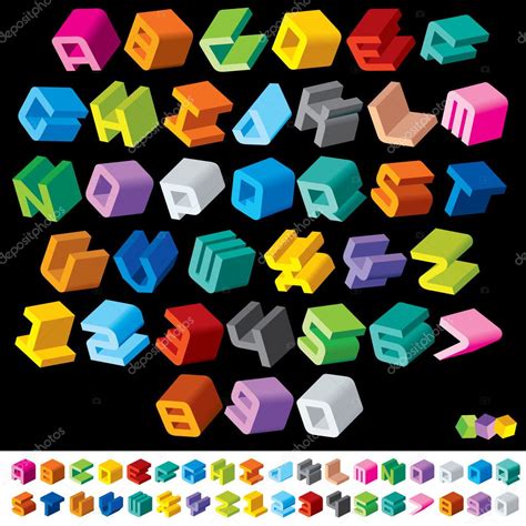 Multicolored 3D Letters Stock Vector PILart 10578442