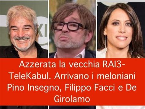 Azzerata La Vecchia RAI3 TeleKabul Arrivano I Meloniani Pino Insegno