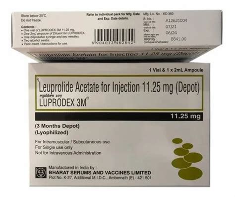 11 25mg Luprodex Leuprolide Acetate Injection 1 X 2ml Treatment