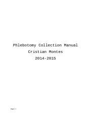 Phlebotomy Collection Manual V Docx Phlebotomy Collection Manual