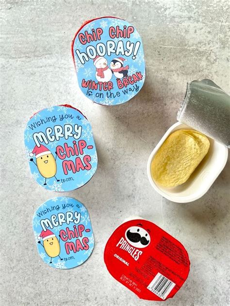 Pringles Christmas Gifts for Kids with Printable Chip Gift Tags