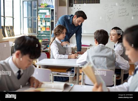 students learning  classroom stock photo alamy