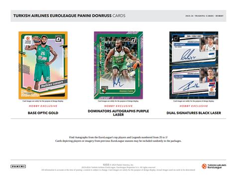 Turkish Airlines Euroleague Panini Donruss Cards