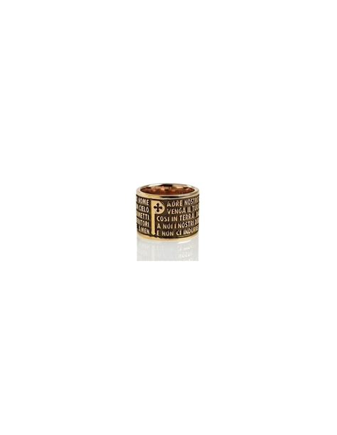 TUUM Ring in bronzed silver with the Lord's Prayer in relief ORIGIA90B00