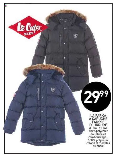 Promo La Parka à Capuche Fausse Fourrure Lee Cooper Kids chez Stokomani