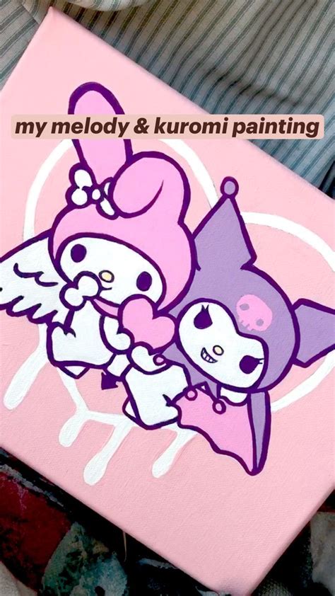 Cute My Melody Kuromi Canvas Painting