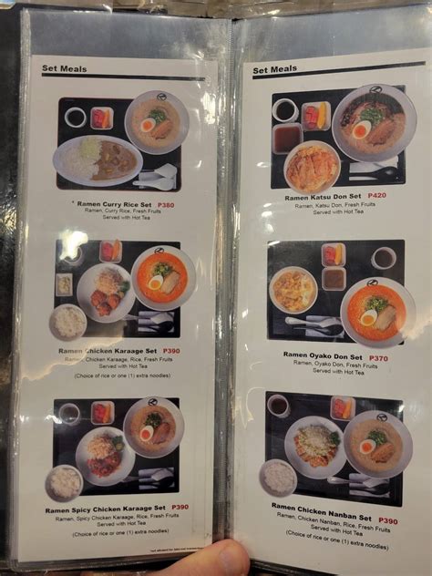 Menu At Ramen Kuroda Trinoma Restaurant Quezon City