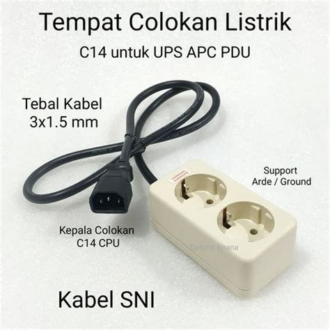 Jual Kabel Colokan Soket IEC320 C14 To CEE 7 7 Stop Kontak Arde UPS APC