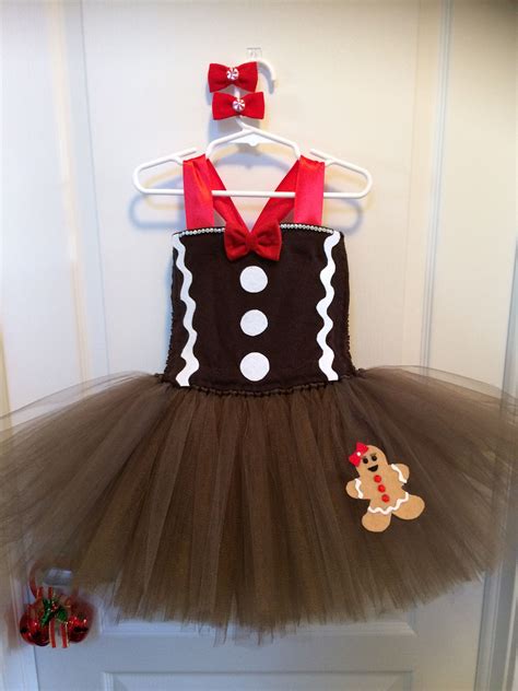 Gingerbread Tutu Dress With Hair Bows Christmas Tutu Gingerbread Outfit Christmas Costumes