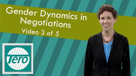 Gender Dynamics In Negotiations Youtube