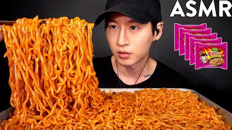 4X SPICY MALA FIRE NOODLE CHALLENGE MUKBANG No Talking Zach Choi