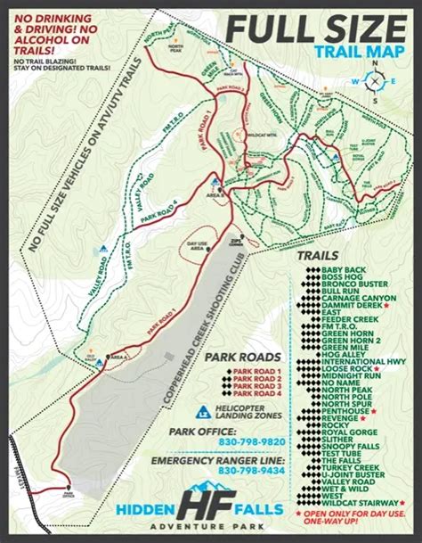 Park Trail Maps Hidden Falls Adventure Park